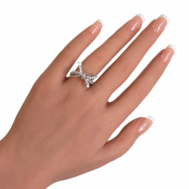 PETIT FORGET ME KNOT RING - SILVER