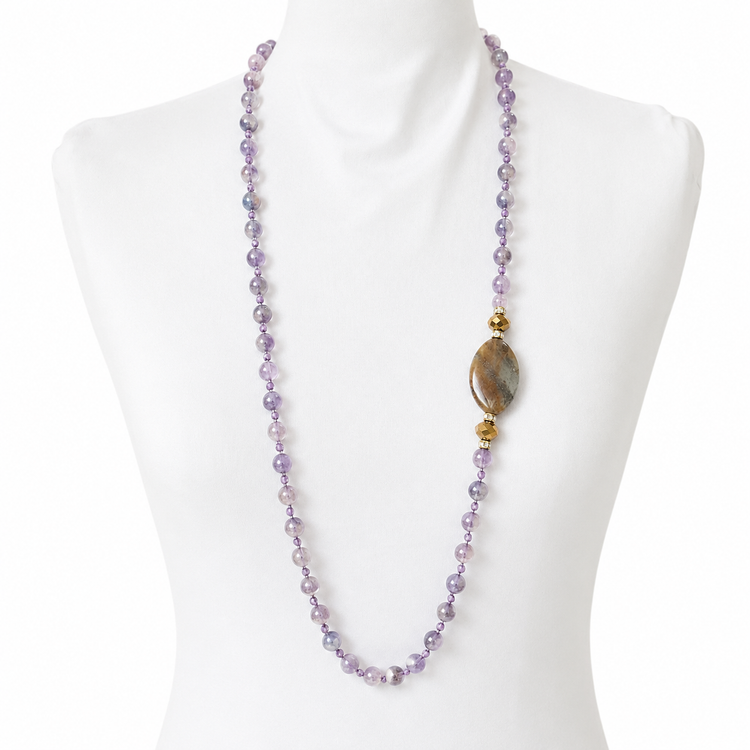 AMETHYST BROOCH NECKLACE
