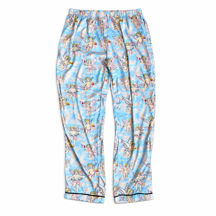 THE SUNDAY SNACKS SATIN PAJAMA PANTS