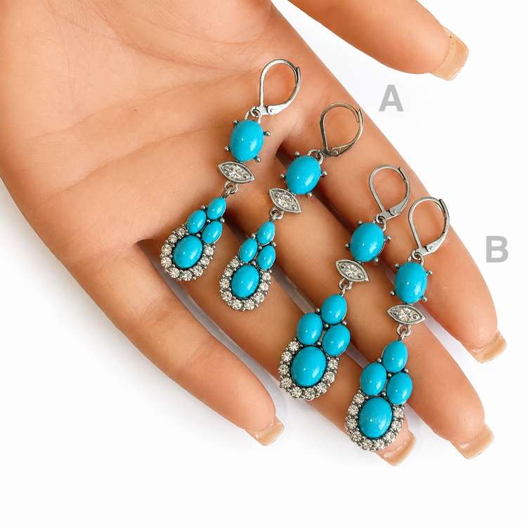 TURQUOISE TALISMAN EARRINGS SILVER