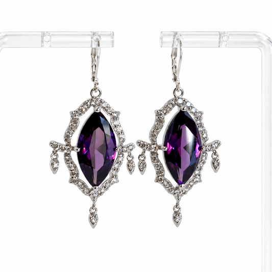THE AMETHYST HALO EARRINGS