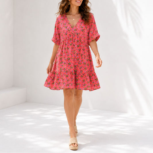 THE EASY BREEZY PERSIMMON BUTTERFLY DRESS