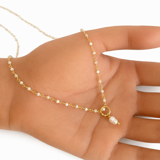 PETIT PEARL GOLD NECKLACE