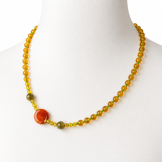 CITRINE DREAMS BROOCH NECKLACE