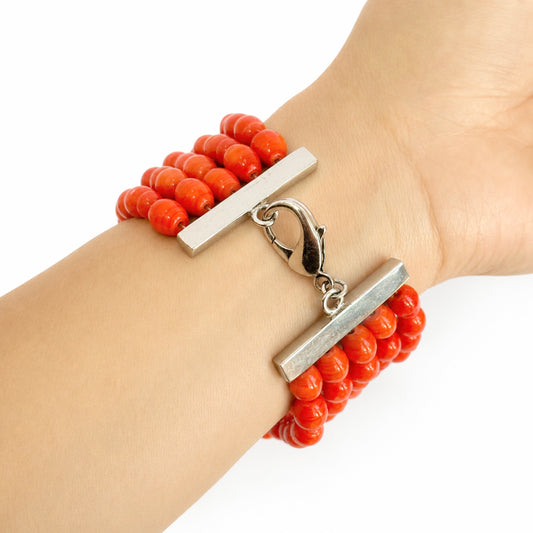 CREAM TANGERINE MULTISTRAND BRACELET