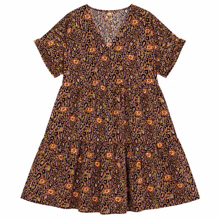 THE EASY BREEZY LEOPARD LOTUS BLOSSOM DRESS