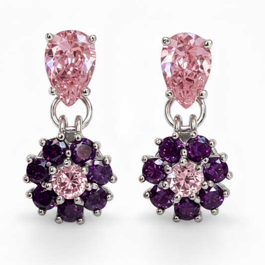 PETITE PURPLE PETALS EARRINGS