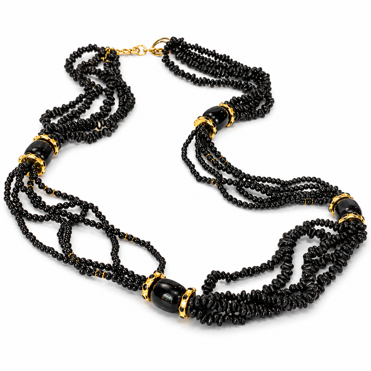 BLACK MAGIC MULTI-STRAND NECKLACE
