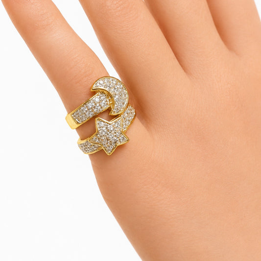 MOON AND STARS RING