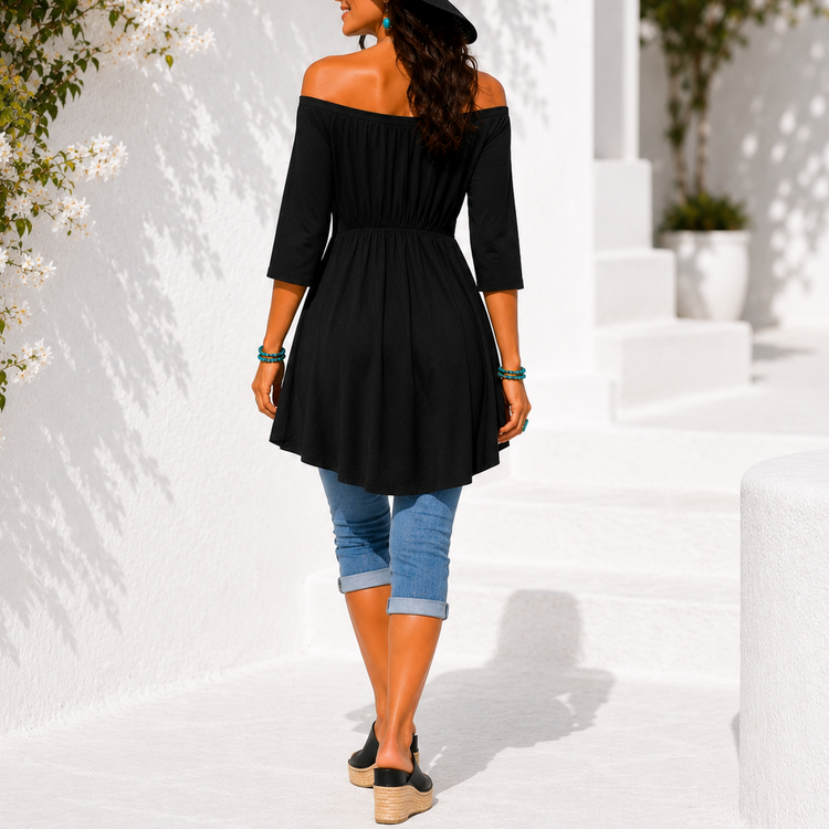 THE SUMMER SOLSTICE TOP BLACK
