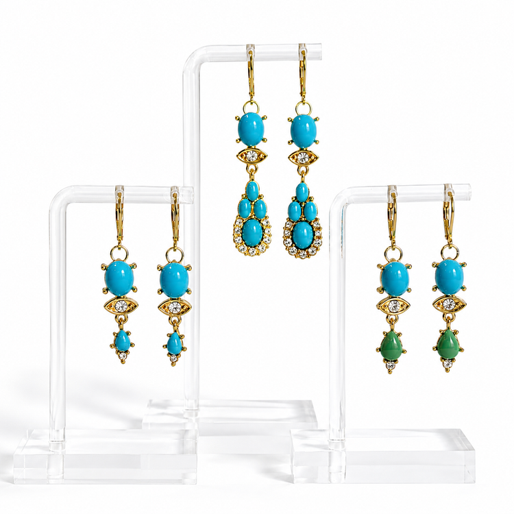 TURQUOISE TALISMAN EARRINGS GOLD