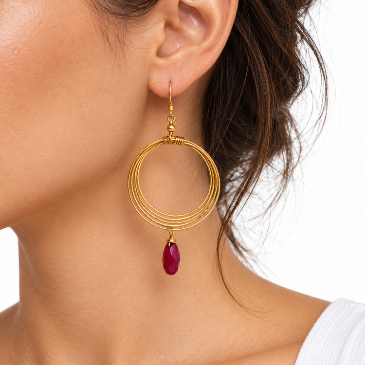 CRANBERRY DROP HOOPS