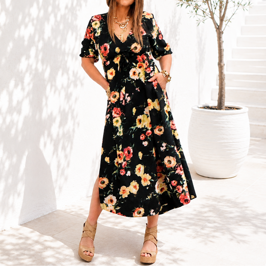 SUMMER LOVIN' DRESS BLACK FLORAL