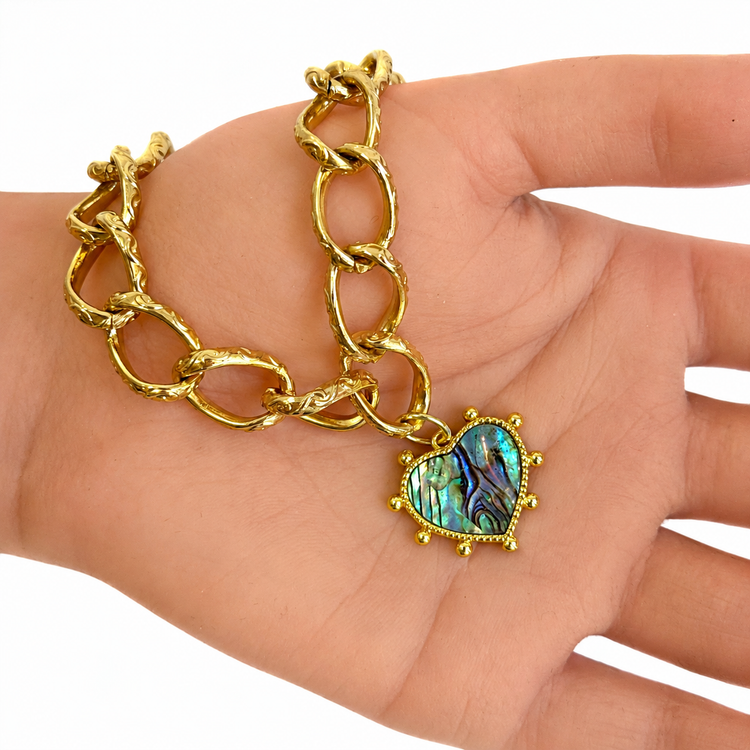 ABALONE HEART TOGGLE NECKLACE