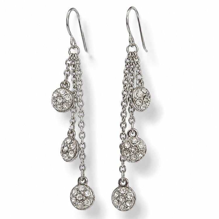 PAVE TRIPLE DANGLE EARRINGS