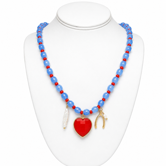 CHARMING BLUE CORAL NECKLACE