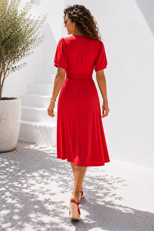 THAT'S A WRAP! DRESS TOMATO