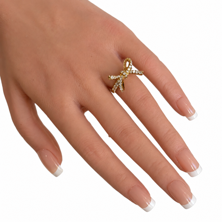 PETIT FORGET ME KNOT RING - GOLD