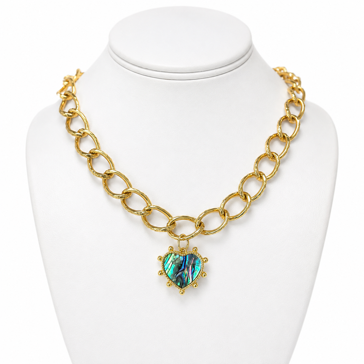 ABALONE HEART TOGGLE NECKLACE