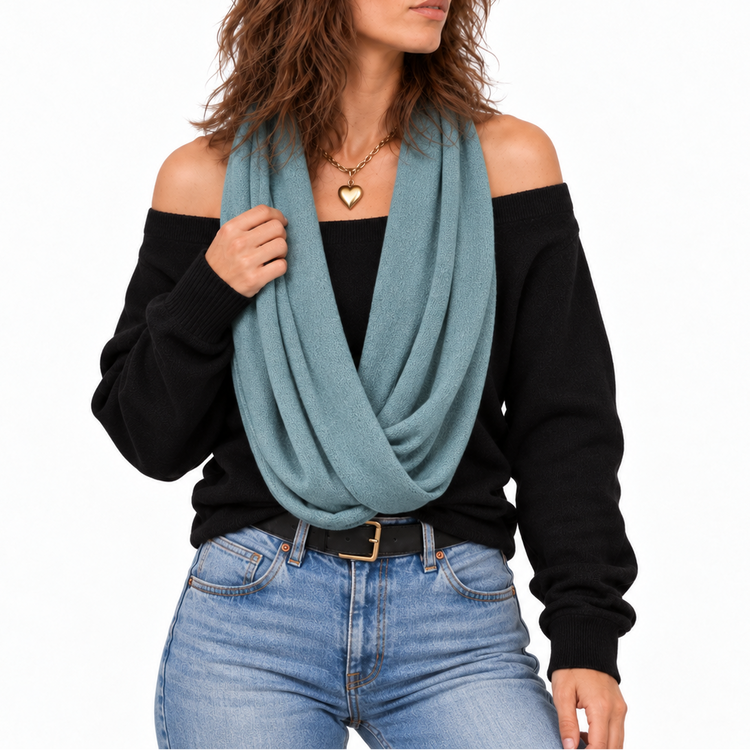 THE 3-WAY SCARF - CORNFLOWER