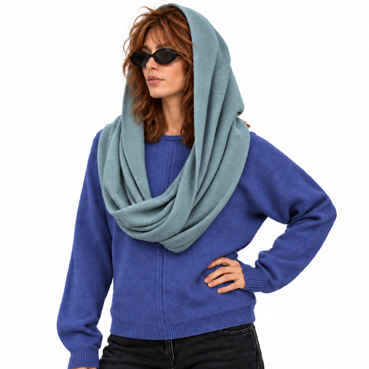 THE 3-WAY SCARF - CORNFLOWER