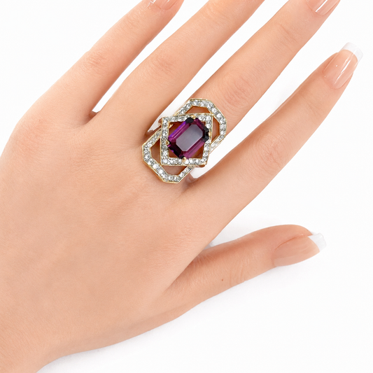 THE AMETHYST DECO-ESTATE RING
