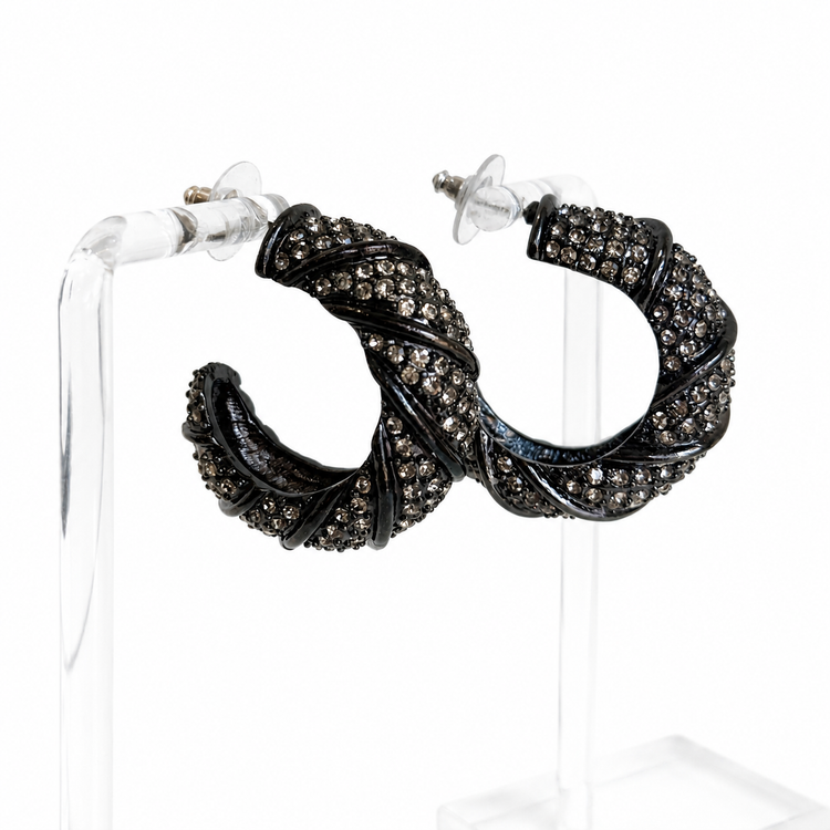 THE GUNMETAL PAVÉ HOOPS