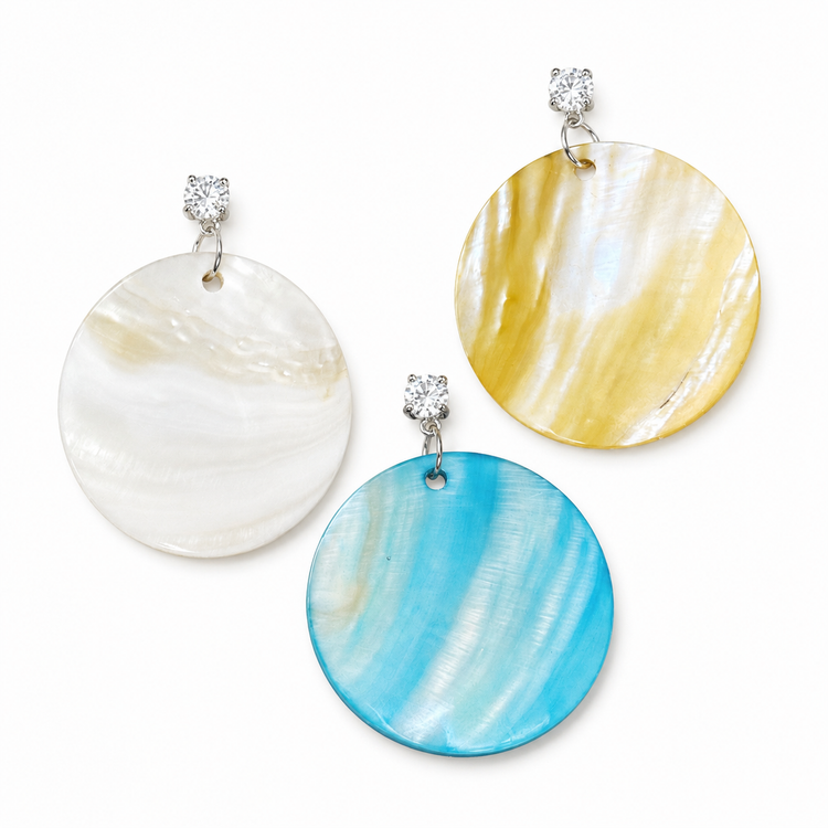 COLORFUL MOTHER OF ALL PEARLS EARRINGS