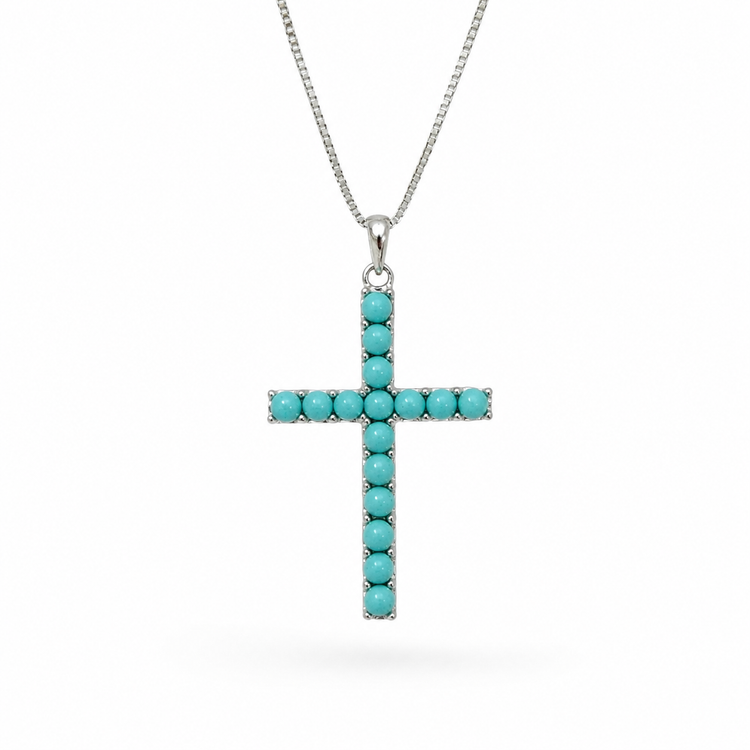 TURQUOISE CROSS NECKLACE