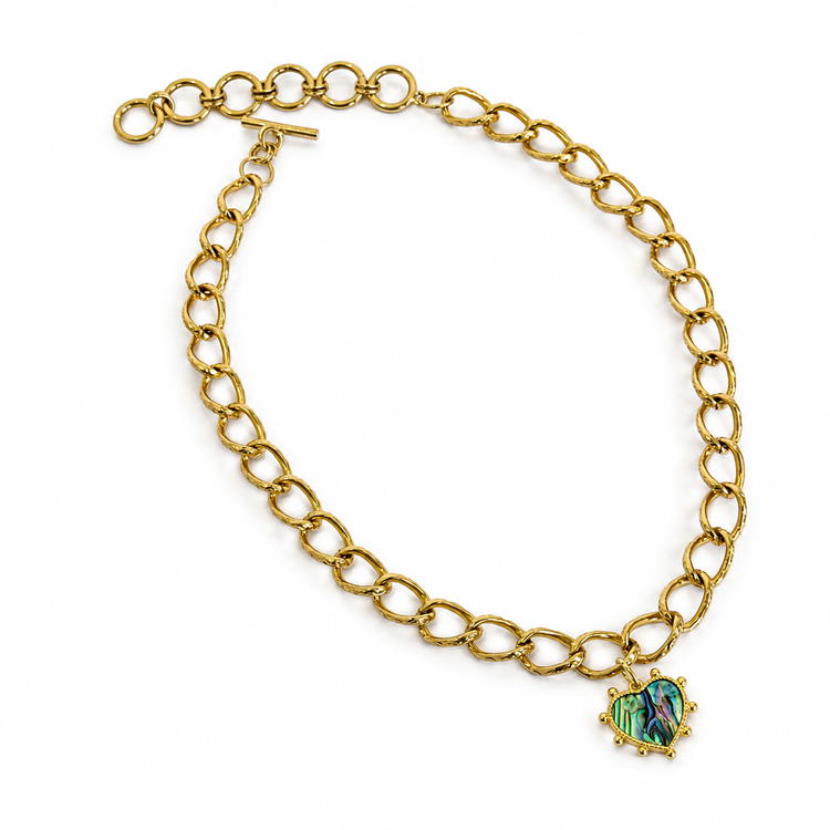ABALONE HEART TOGGLE NECKLACE