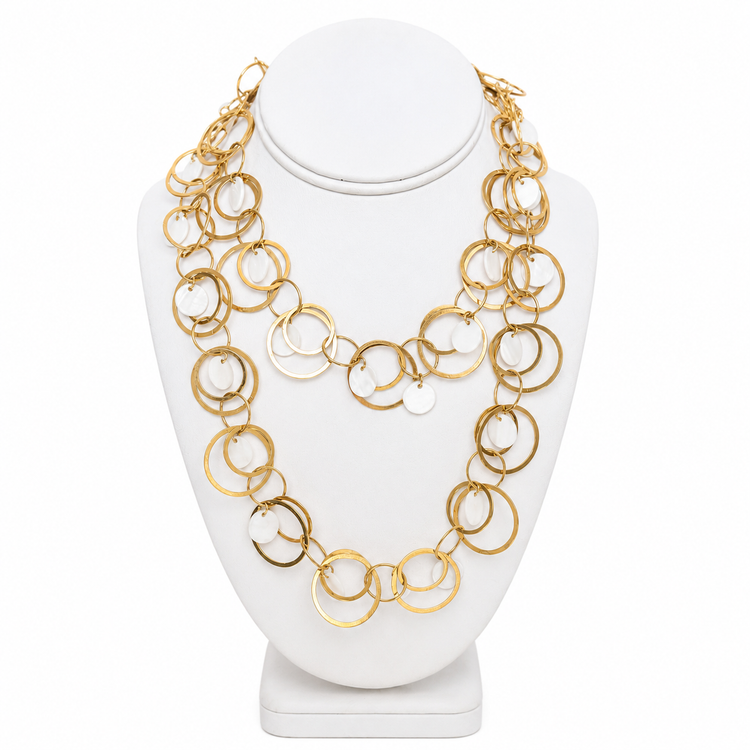 MOTHER OF PEARL HALO NECKLACE