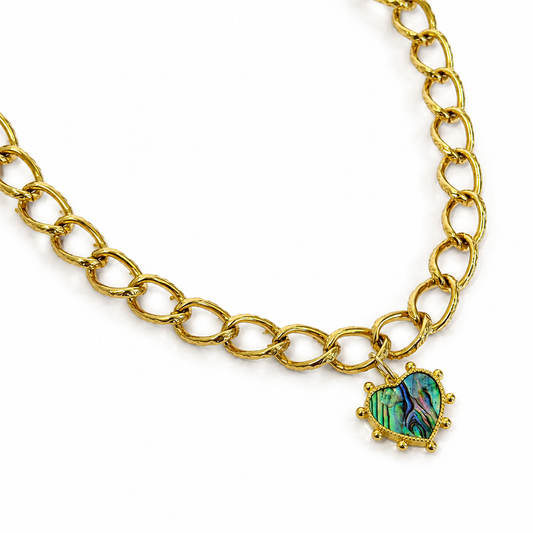 ABALONE HEART TOGGLE NECKLACE