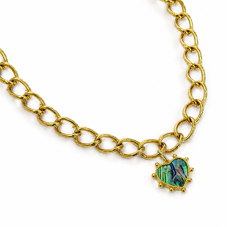 ABALONE HEART TOGGLE NECKLACE