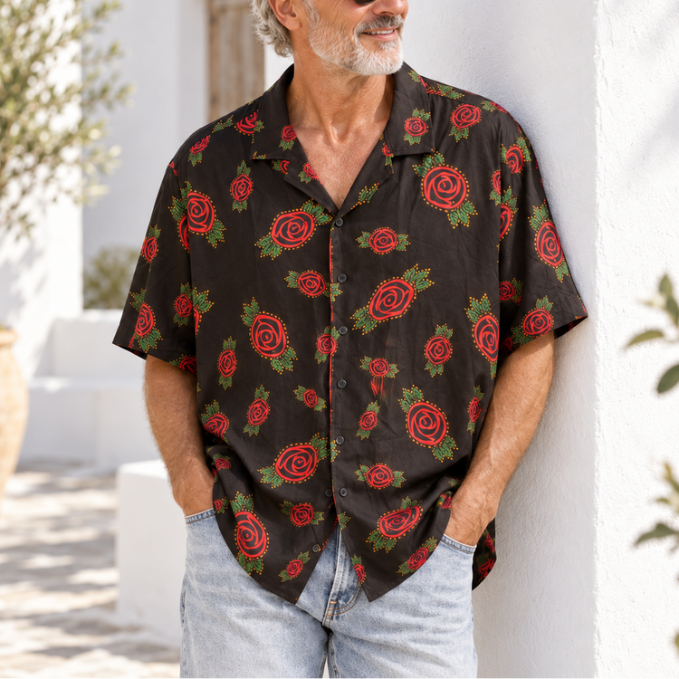 THE HUSBAND SHIRT - CHARCOAL ROSE