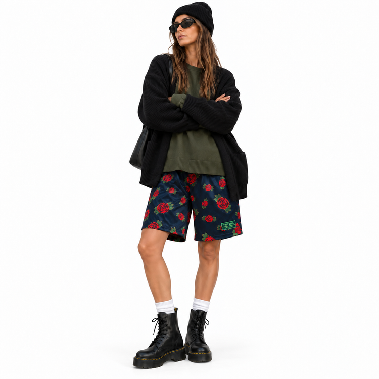 THE CHARCOAL ROSE BOYFRIEND SHORTS