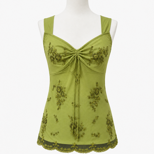 SAGE & LACE BEADED TOP