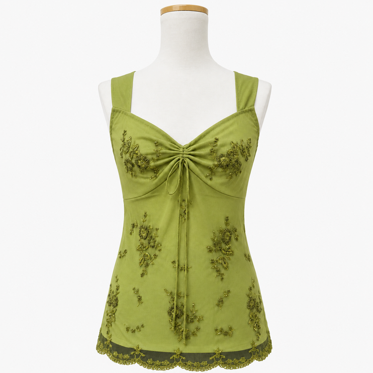 SAGE & LACE BEADED TOP