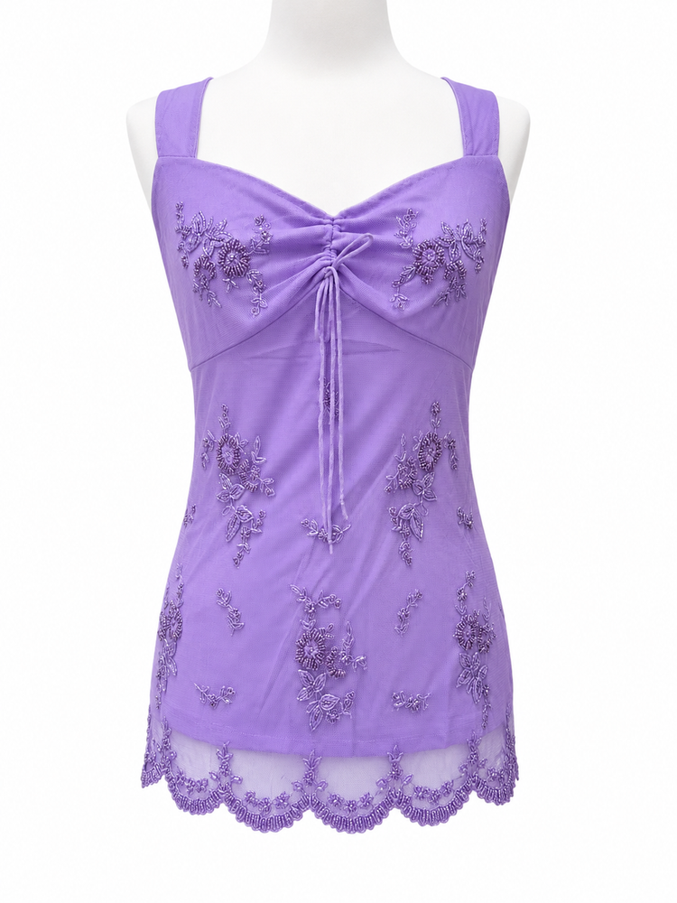 LAVENDER & LACE BEADED TOP