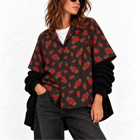 THE CHARCOAL ROSE BOYFRIEND SHIRT
