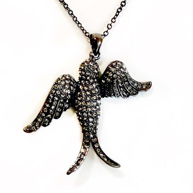 MIDNIGHT DOVE IN FLIGHT NECKLACE