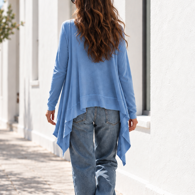 FEATHER CARDIGAN - BLUE JEAN BABY