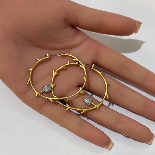 DEWDROP BRANCH  HOOP EARRINGS