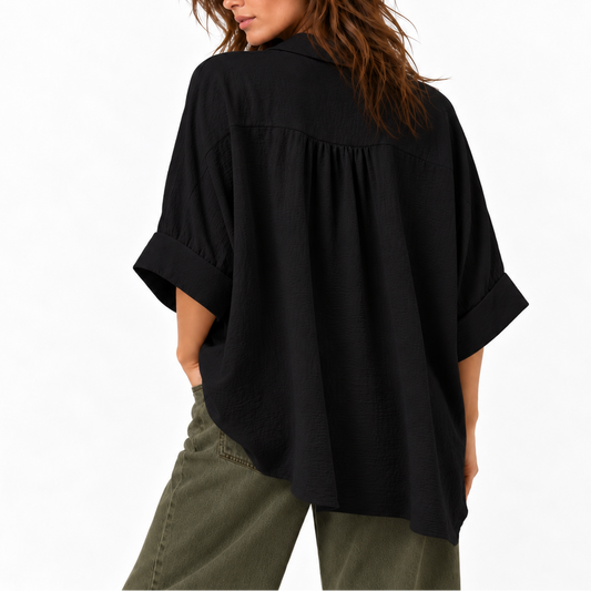 THE CAMDEN BLOUSE  - BLACK