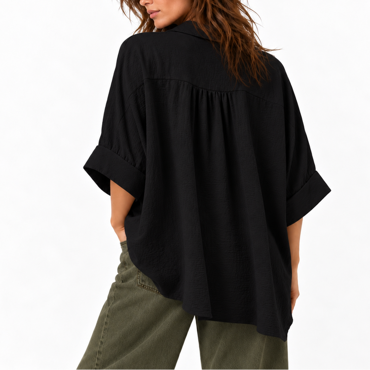 THE CAMDEN BLOUSE  - BLACK