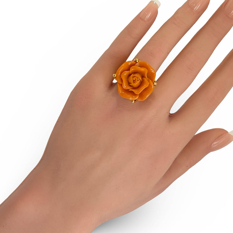 CORAL ROSE RING