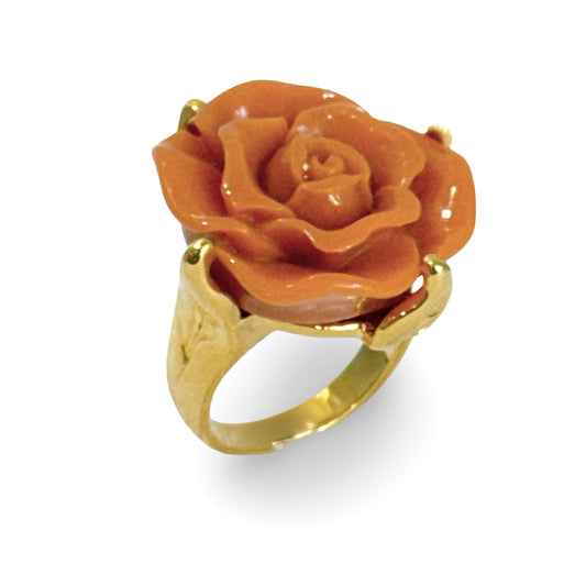CORAL ROSE RING