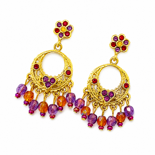 MIDNIGHT AT THE OASIS EARRINGS FUCHSIA