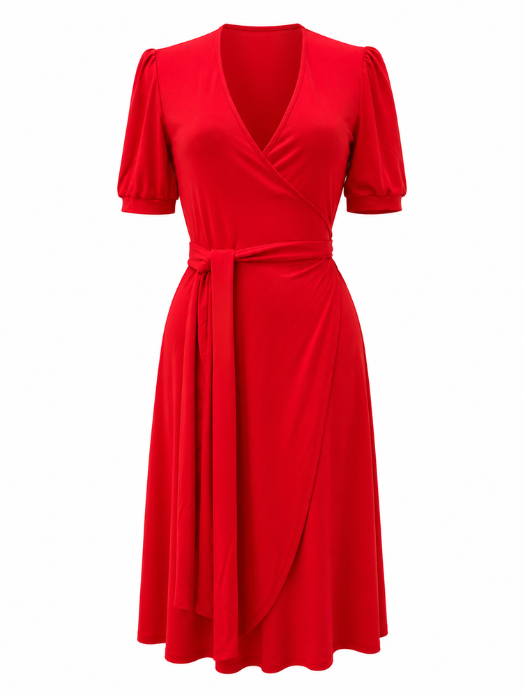 THAT'S A WRAP! DRESS TOMATO