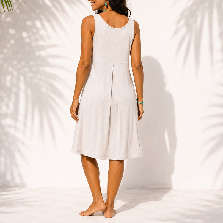 THE DRAPE FRONT DRESS WHITE