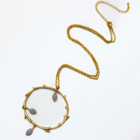 DEWDROP BRANCH PENDANT NECKLACE
